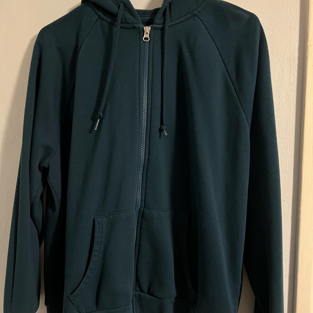 Zip Up Dark Teal Sweater